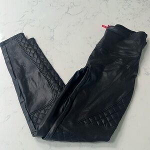Spanx faux leather quilted leggings